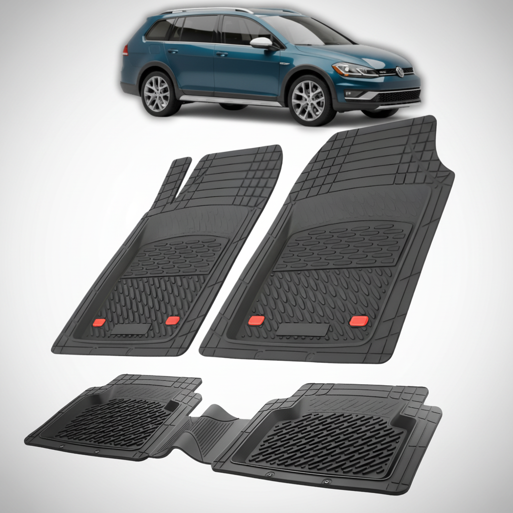 Floor Mats Compatible with Volkswagen Golf (VII Alltrack, BA5, BV5) 2017-2020, Black
