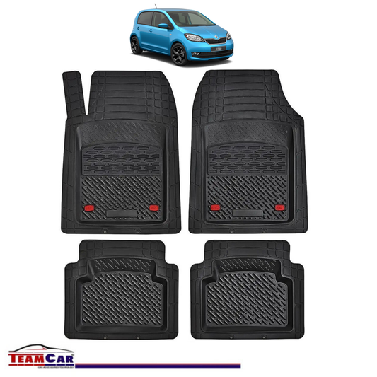 Covorase Auto TeamCar® Tip Tavita Compatibile Skoda Citigo Generatia I (2011–2020) Negru Material Rezistent