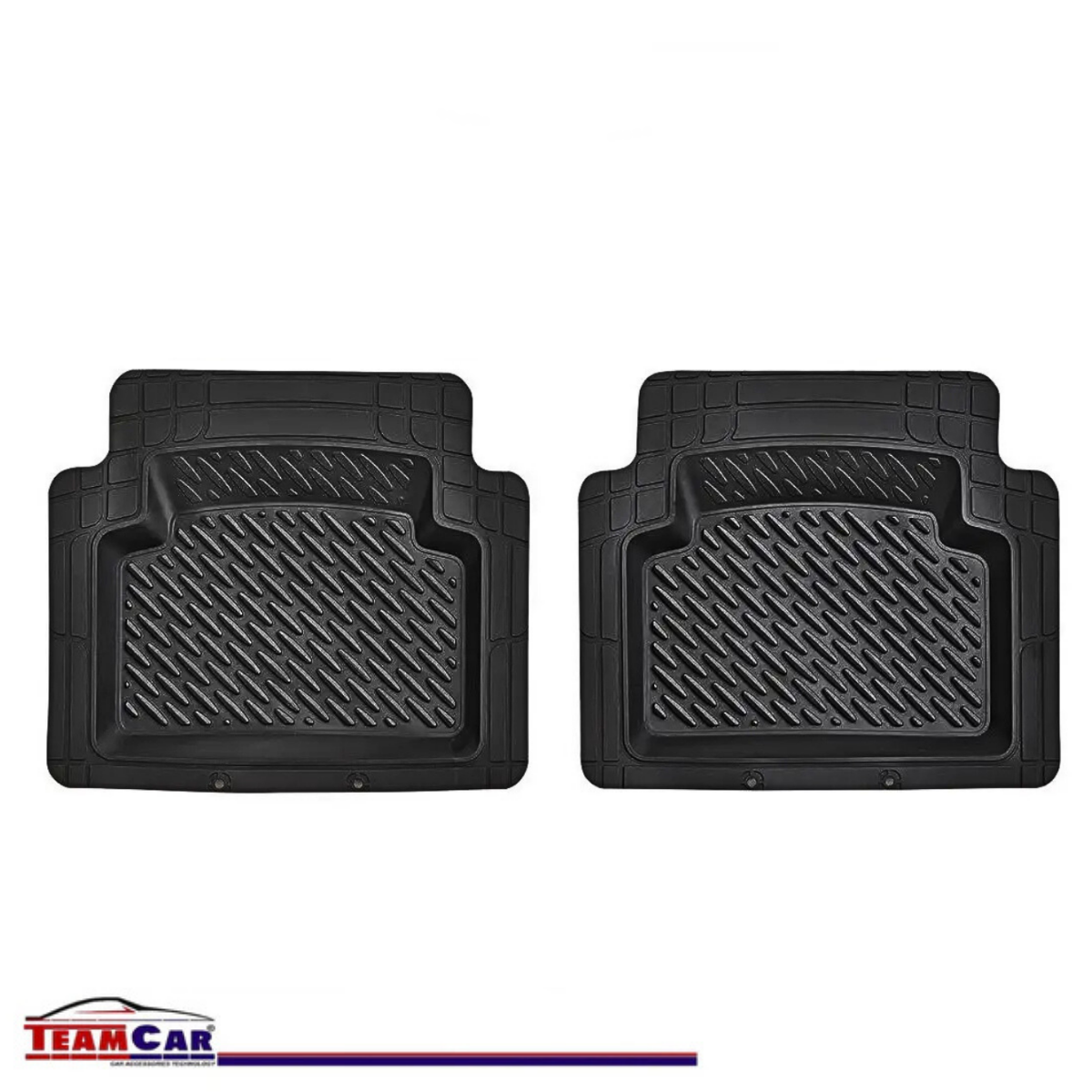 Set mit 3 TeamCar® Kofferraummatten – Wannenform, strapazierfähiges Gummi, universell 