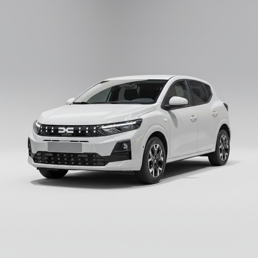 White SUV with brand logo on a white background