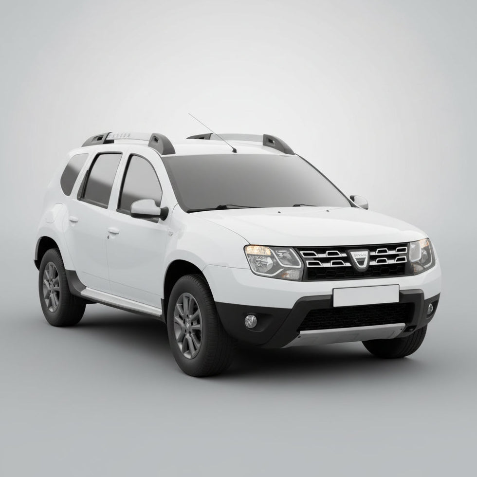 White SUV on a gray background