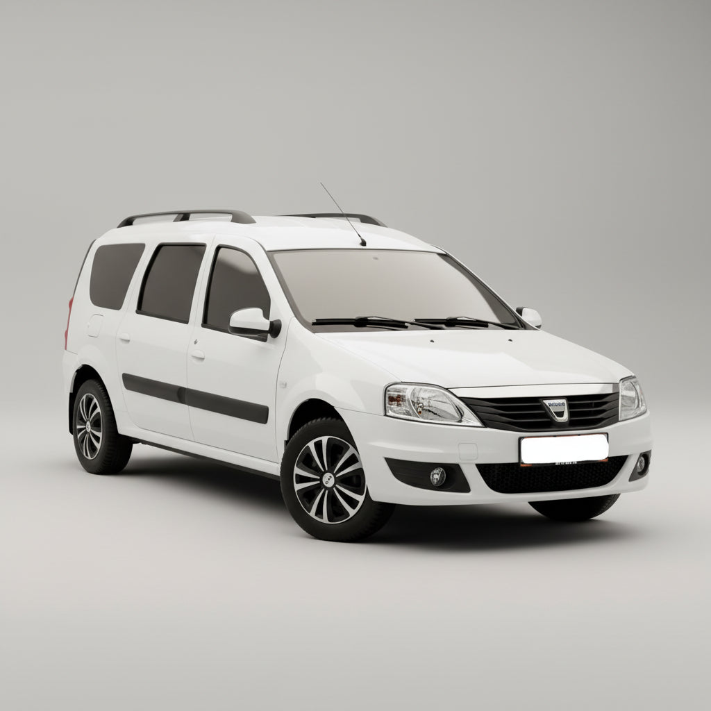 White car on a gray background