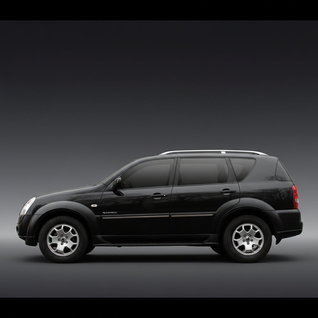 Black SUV on a white background