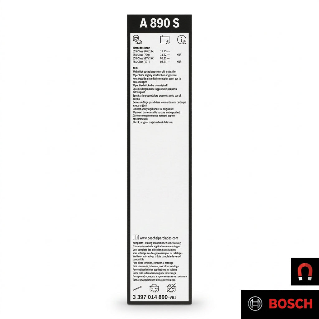 Etichetă ambalaj Bosch A890S cu aplicații și codul 3 397 014 890