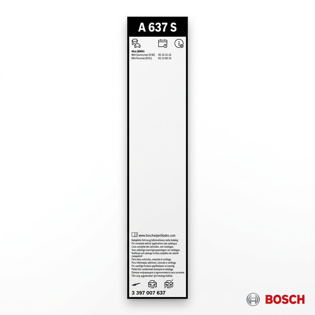 Etichetă Bosch A637S cu aplicații MINI și codul 3 397 007 637