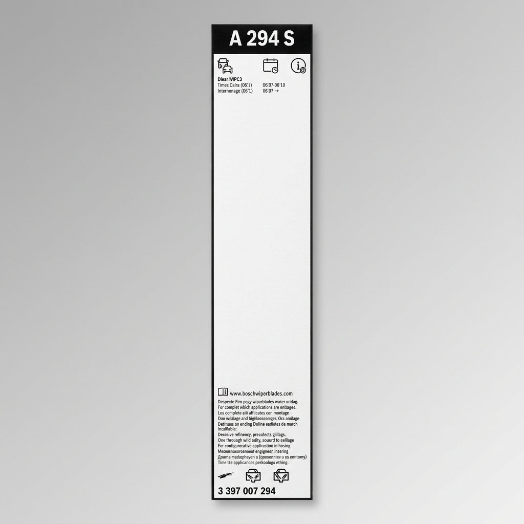 Eticheta ambalajului Bosch Aerotwin A294S, cod 3 397 007 294
