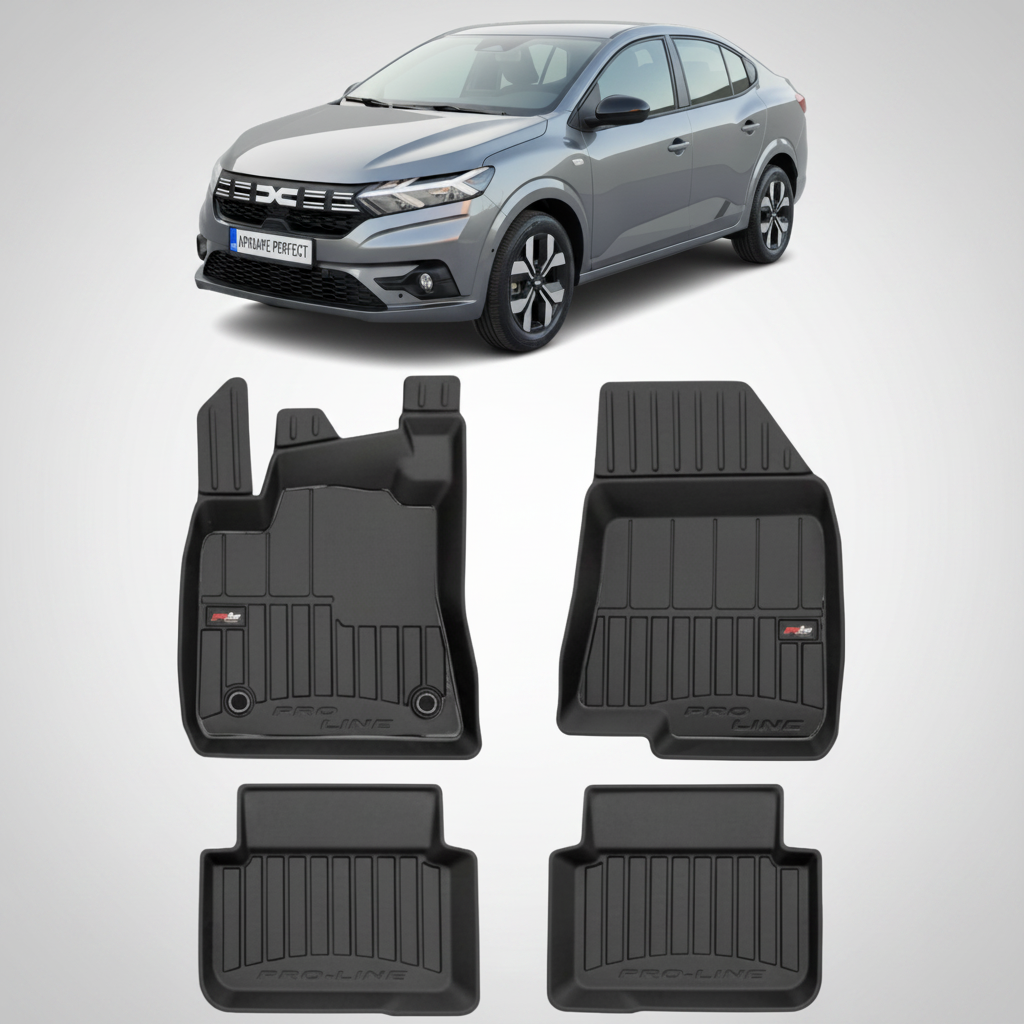 Set Covorase Auto Tip Tavita Adanca Dacia Logan 3 GPL ECO-G (2020-) - ProLine 3D, 4 Piese | Frogum