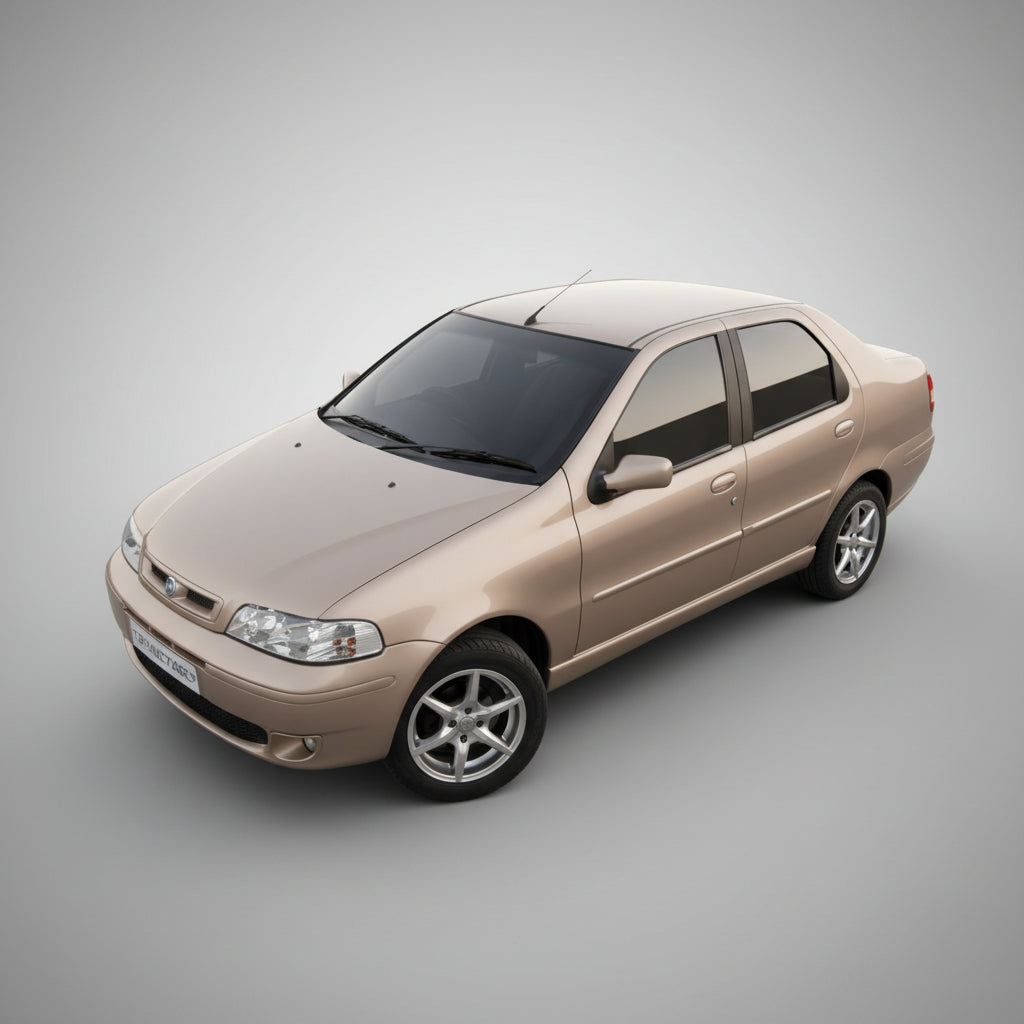 Fiat Albea Sedan bej pe fundal gri