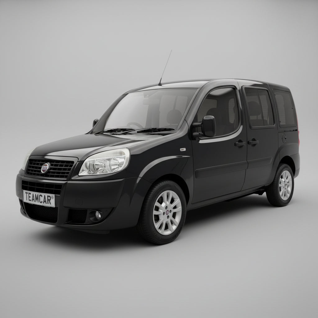 Fiat Doblo Facelift 2005 negru pe fundal gri.