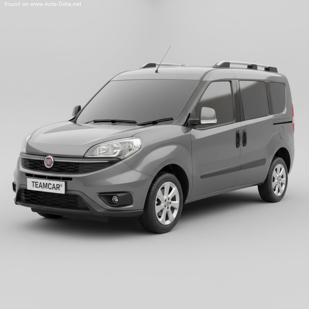 Fiat Doblo Facelift MPV 263 2019 gri pe fundal gri.