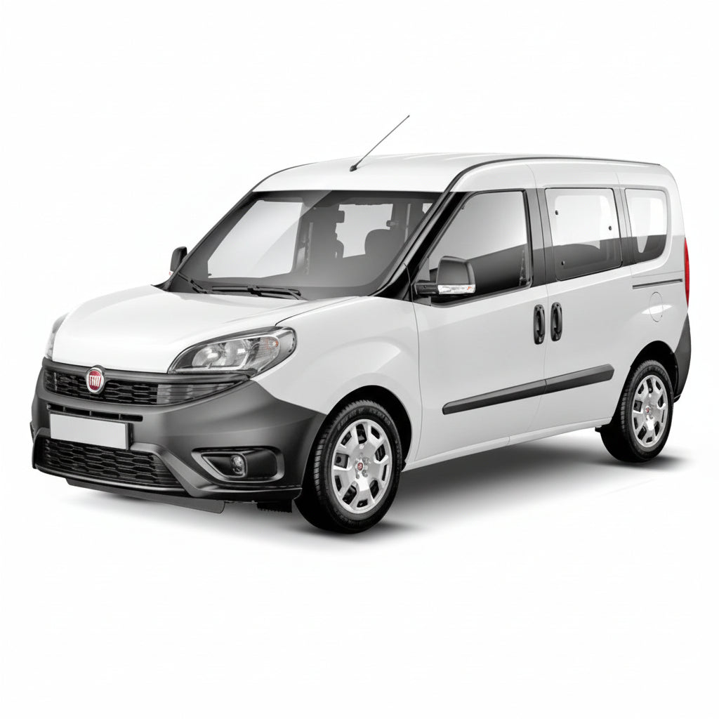 White Fiat Doblo II 152 2015-2020 on a white background