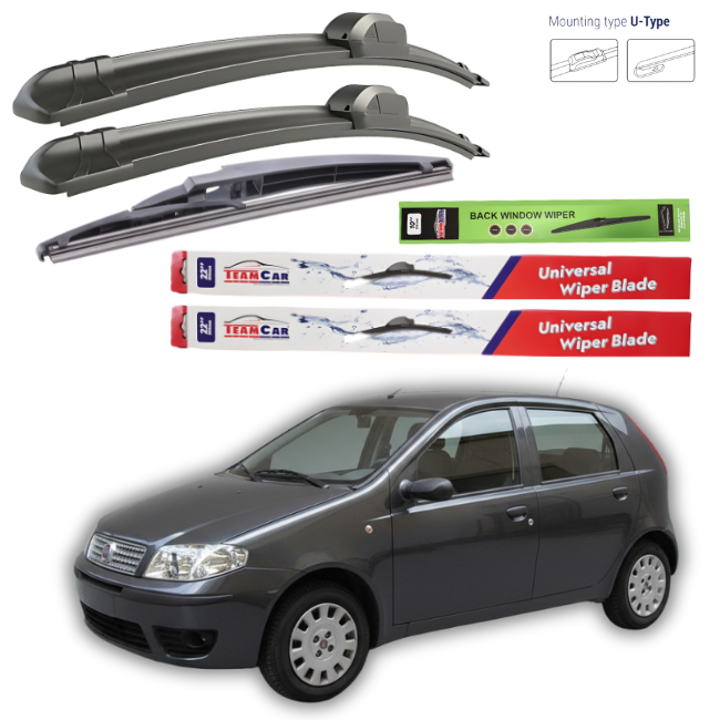 Wipers Fiat Punto 5 doors (188) 1999-2010 – Complete Set