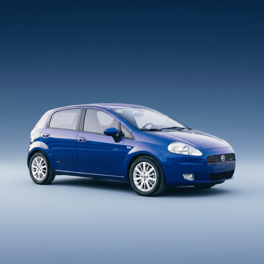 Blue car on a gradient blue background