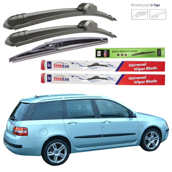 Wipers Fiat Stilo (Multiwagon 192) 2003-2005 – Complete Set