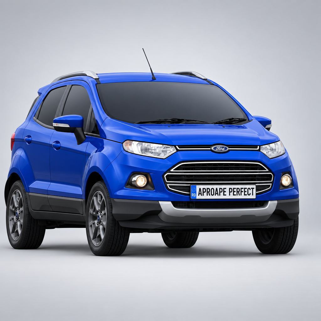 Ford EcoSport albastru pe fundal gri