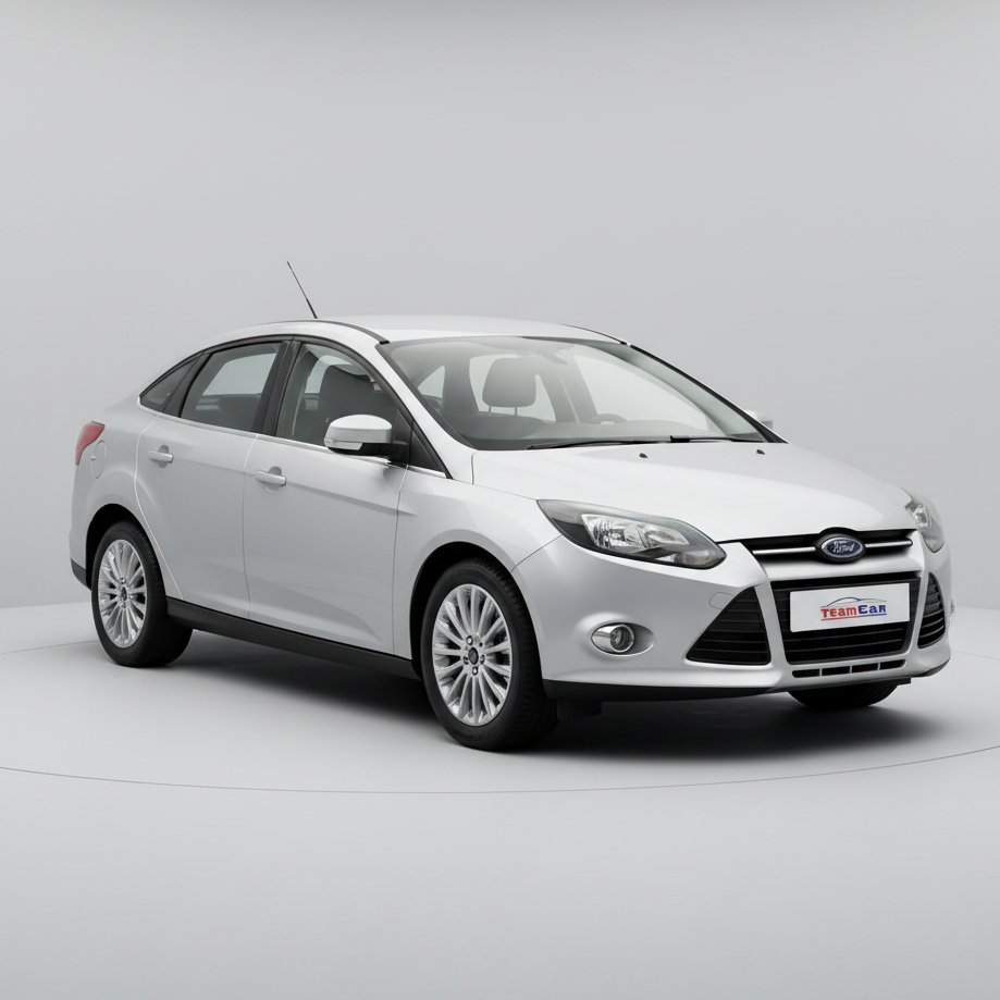 Silver Ford Focus III Sedan (2011–2014) on a white background