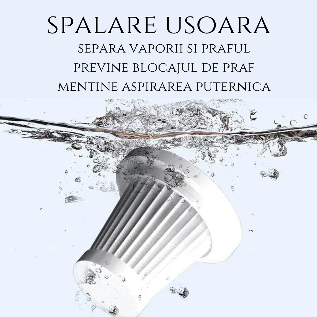 Aspirator Fără Fir 5.5KPa cu Filtru HEPA Lavabil ,Reîncărcabil USB