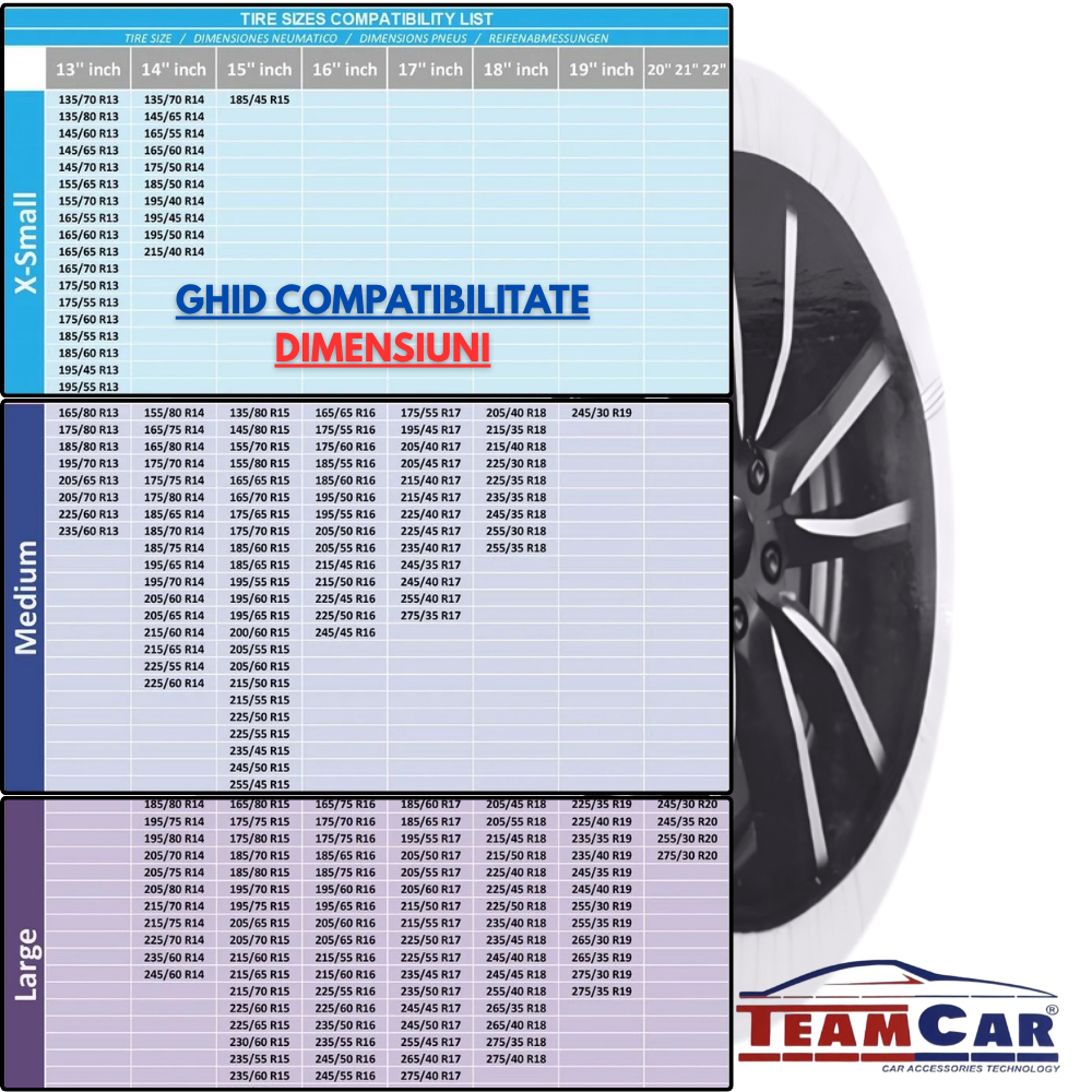 Sosete zapada TeamCar M – Alternativa lanturi auto textile pentru anvelope