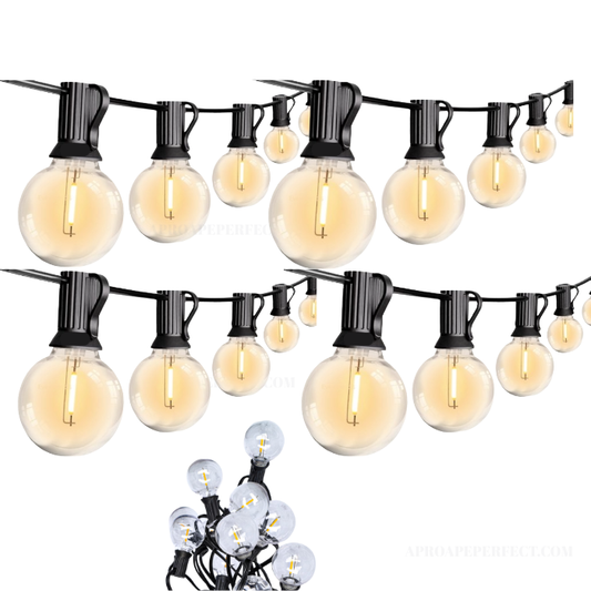 Ghirlandă Luminoasă LED Impermeabilă, Interconectabilă, 10 m, 20 Becuri Glob, Exterior/Interior