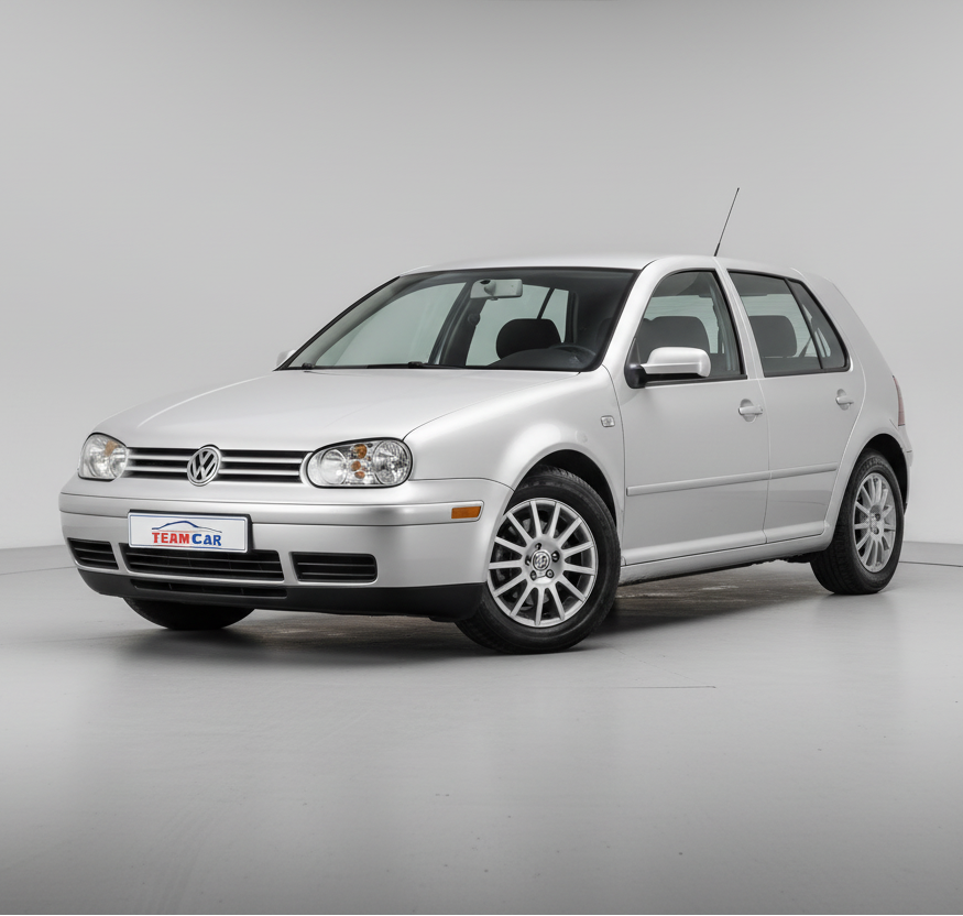 Silver Volkswagen Golf 4 / Mk4 (1997–2003) on a white background