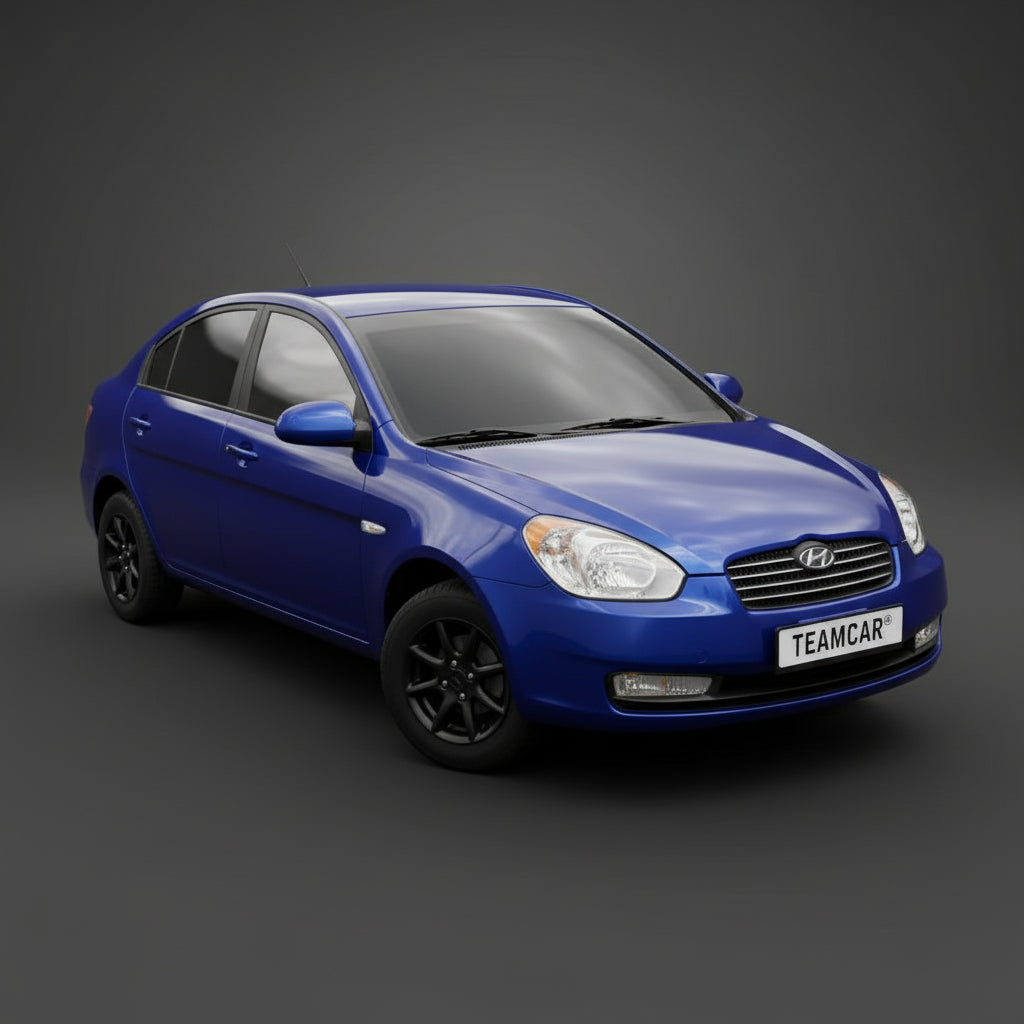 Maroon Hyundai car on a gray background