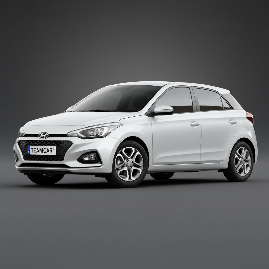 Silver Hyundai-i20 car on a black background