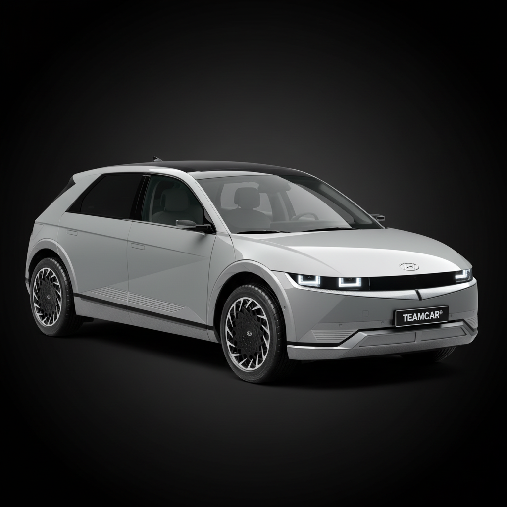 Gray electric Hyundai IONIQ 5 (NE) 2021– car on a white background