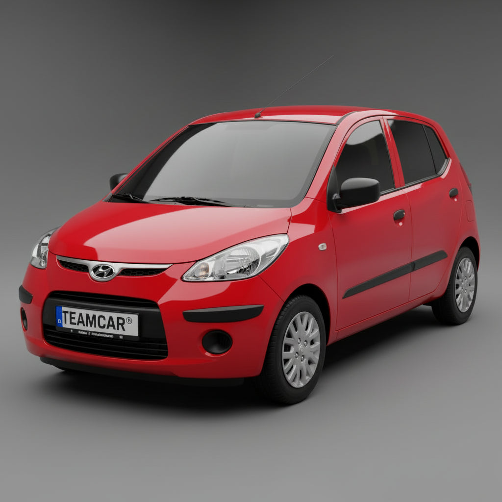 Red Hyundai car on a gray background