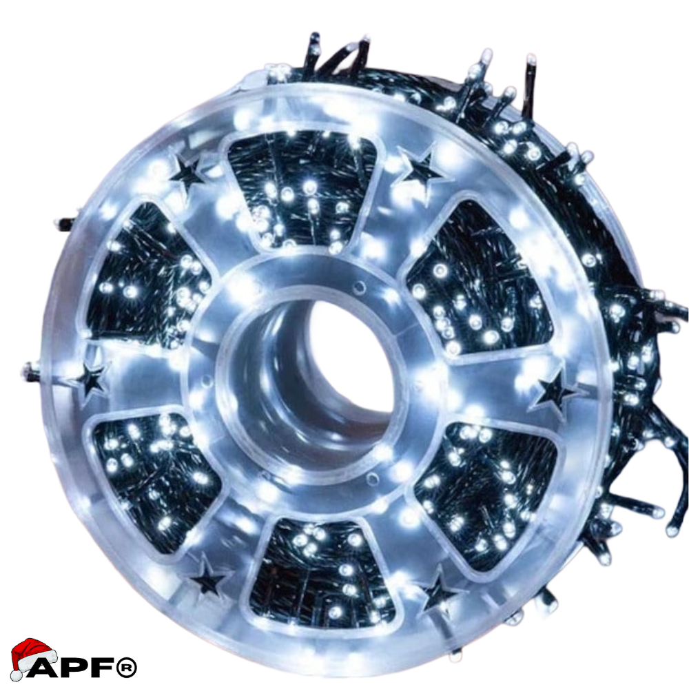 Decorative rim with LED lights and star-shaped spikes on a white background, featuring the APF logo.