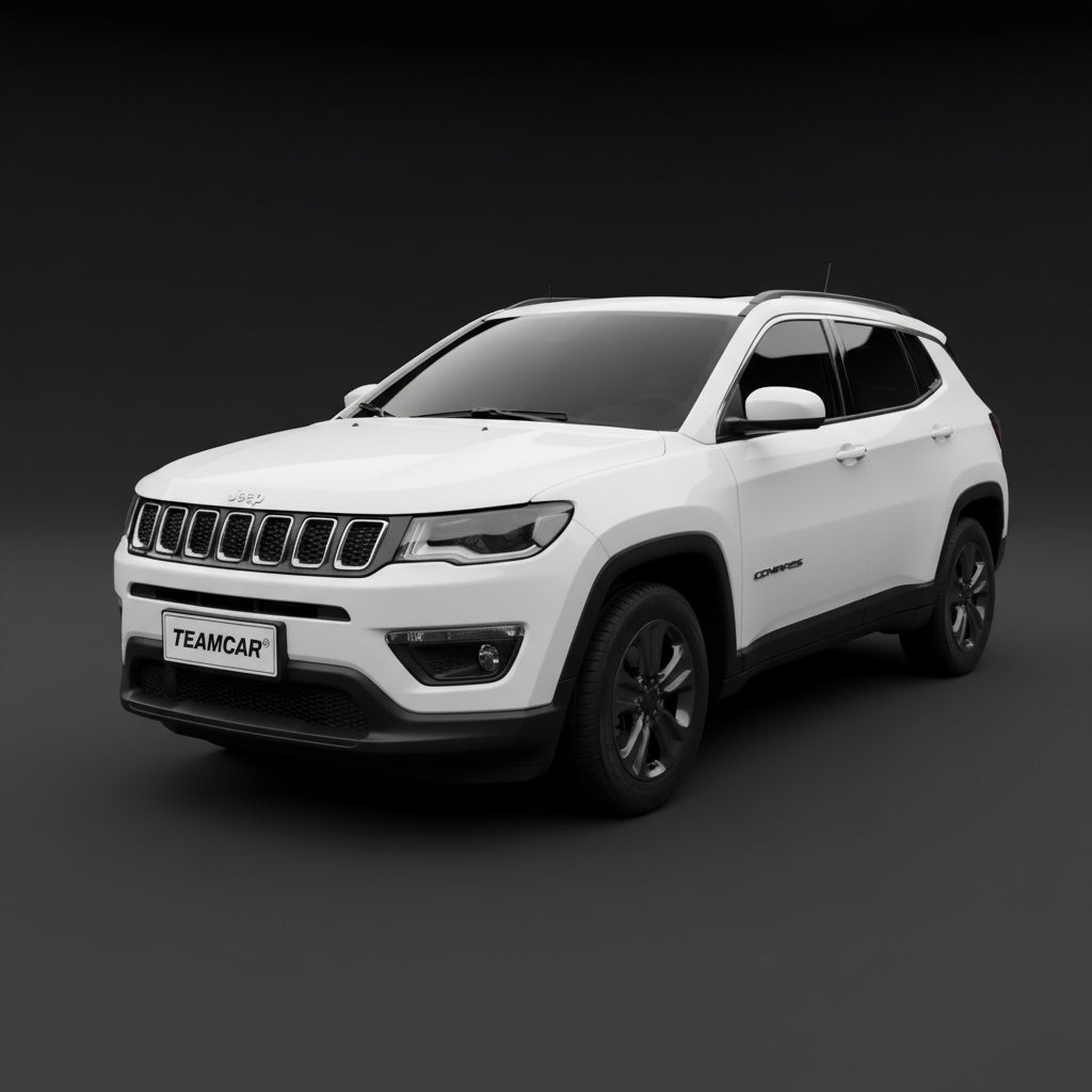 Jeep Compass MP alb pe fundal negru