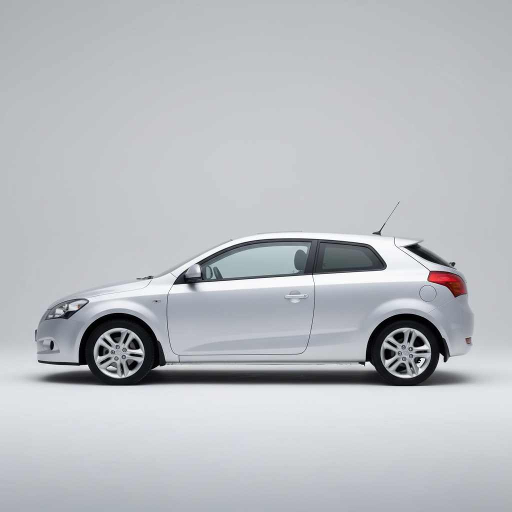 White Kia pro_cee’d 2007-2012on a gray background