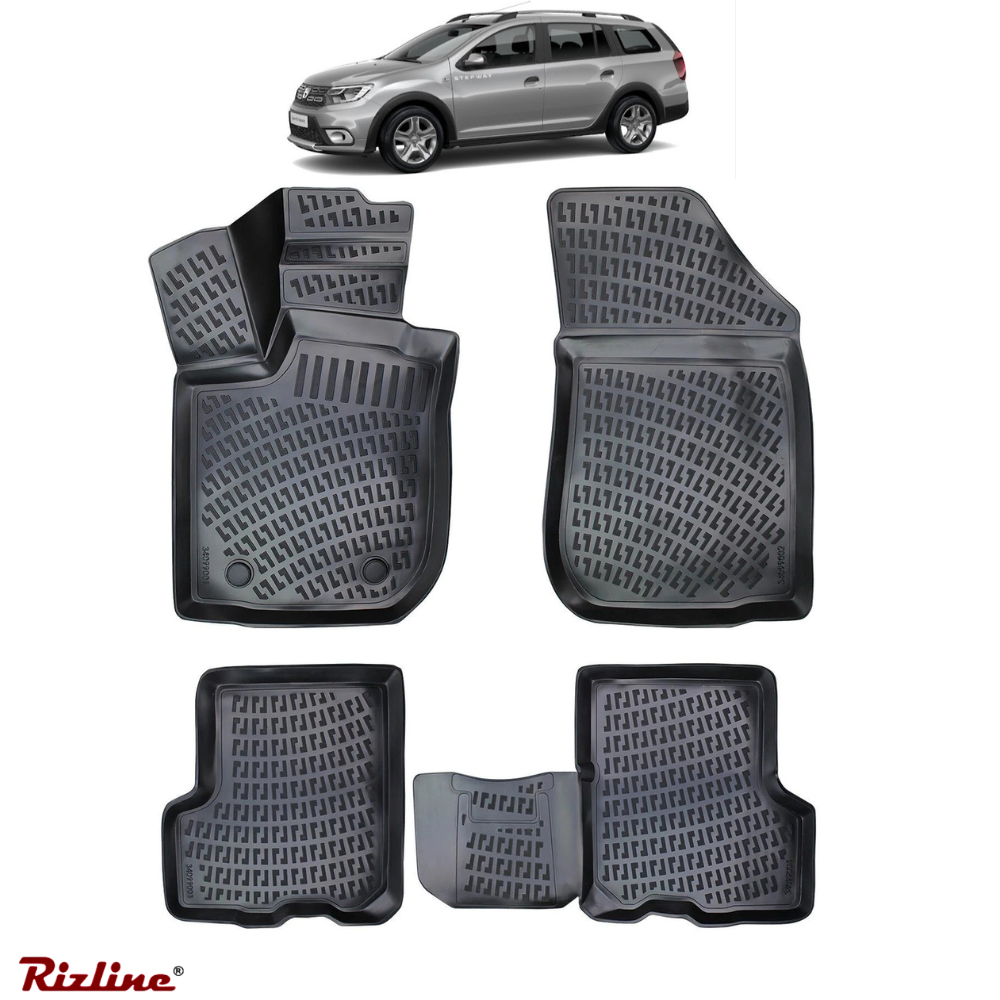 Covorase auto tip tavita Rizline 3D – Dacia Logan 2 MCV Stepway (2013–2024) – Set fata + spate