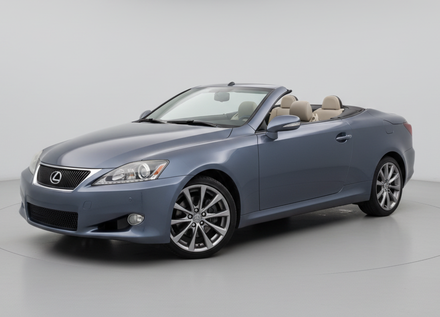 Gray Lexus convertible car on a gray background