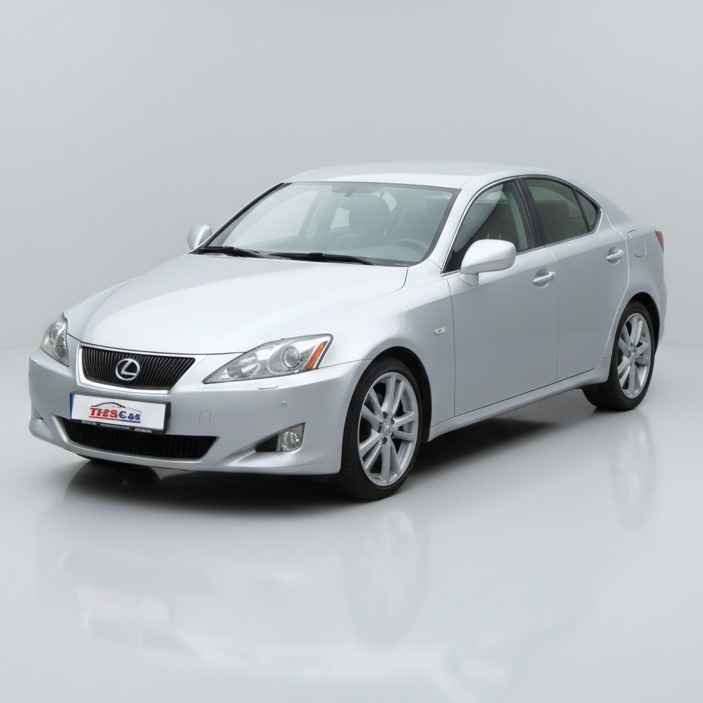 Silver Lexus car on a gray background