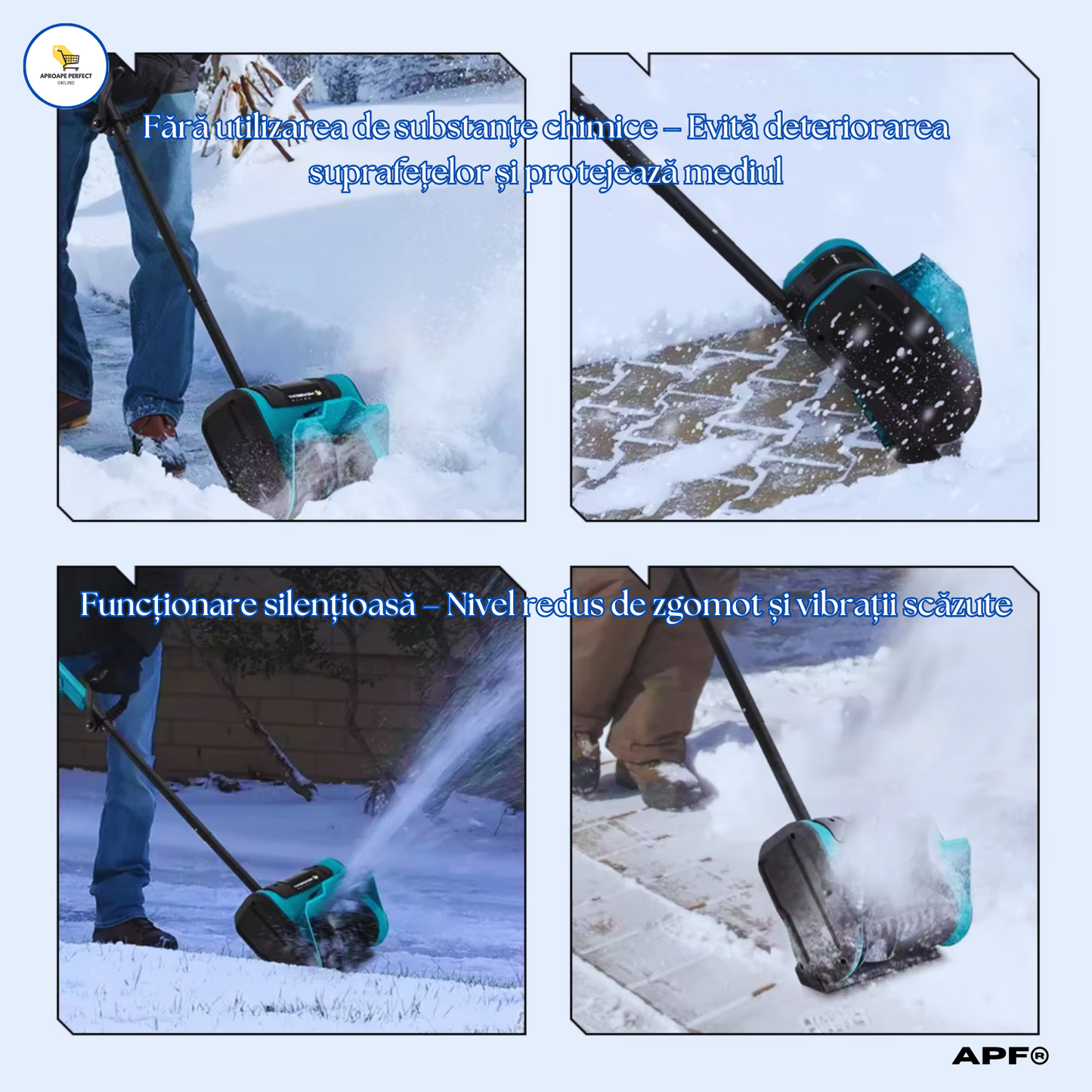Freza de Zăpadă APF® 2000W, Cordless, Cu 2 Acumulatori  Lățime 250mm