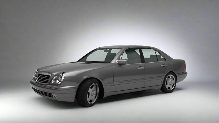 Gray Mercedes-Benz car on a gray background