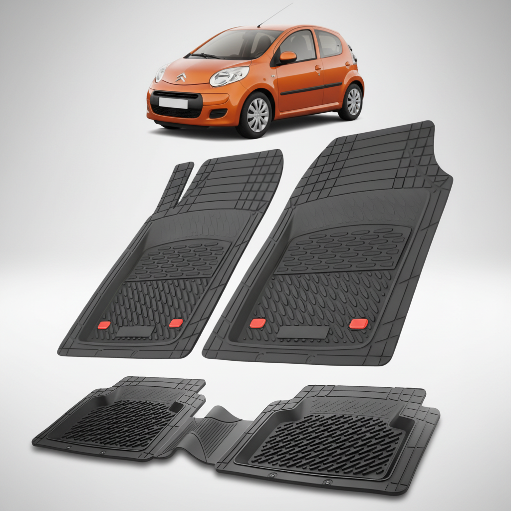 TeamCar® Automatten, Typ Wanne, passend für Citroen C1 I (2005-2014), Schwarz