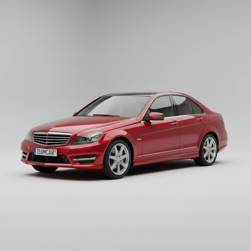 Red Mercedes-Benz car W204