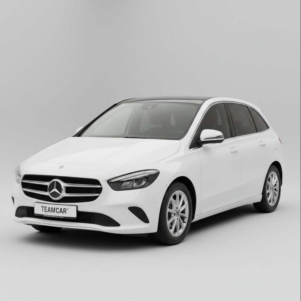 White Mercedes-Benz car on a gray background