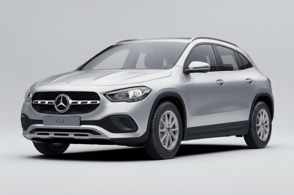 Silver Mercedes-Benz SUV on a white background