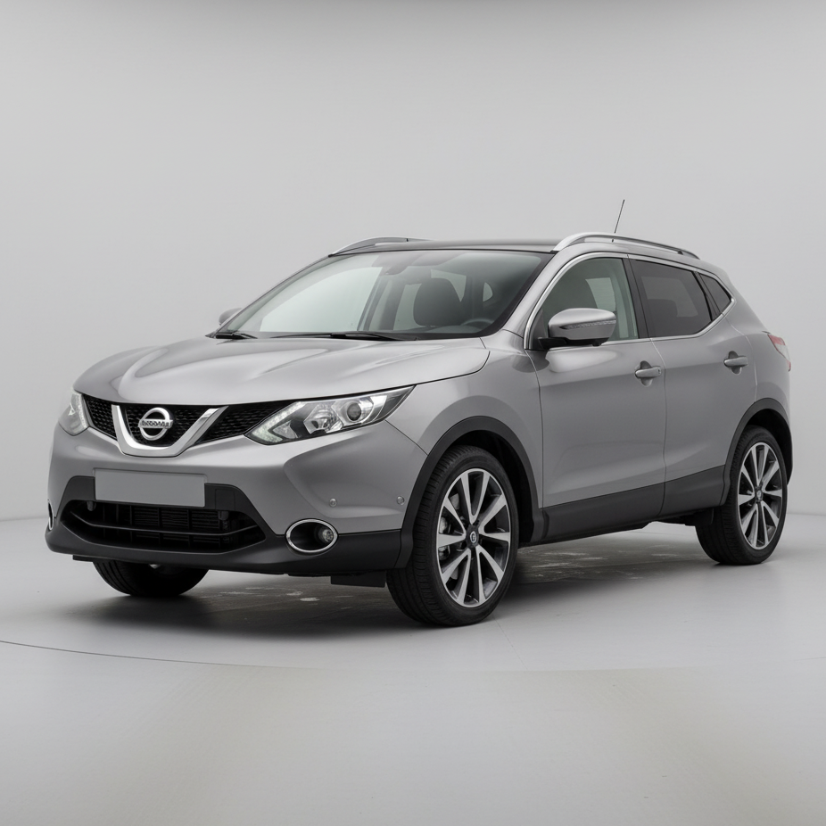Silver Nissan Qashqai J11 (2013–2017) SUV on a white background