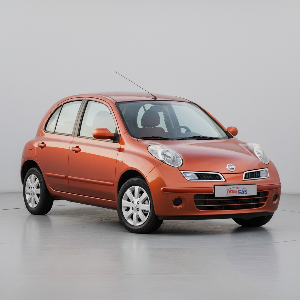 Orange Nissan Micra k12 (2005-2010) on a white background