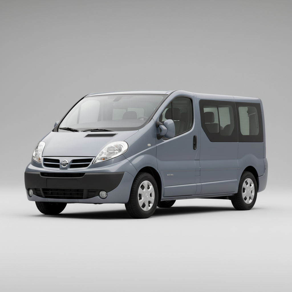 Gray van on a white background