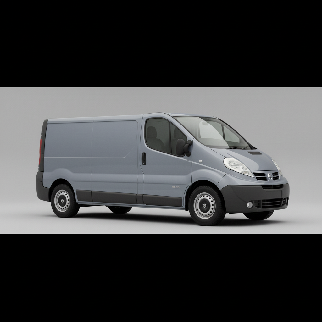Gray van on a white background