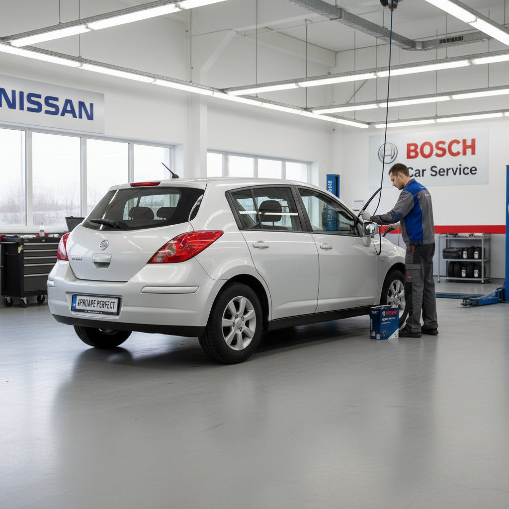 Schimbare Ștergător Lunetă Bosch Twin H341 la Nissan Tiida Hatchback (C11) 2004–2012
