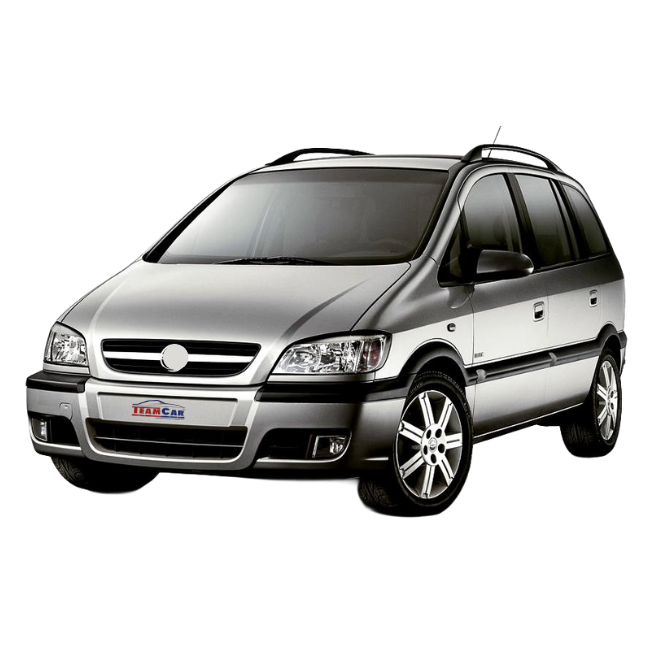 Silver Opel Zafira A (1999–2005) on a white background