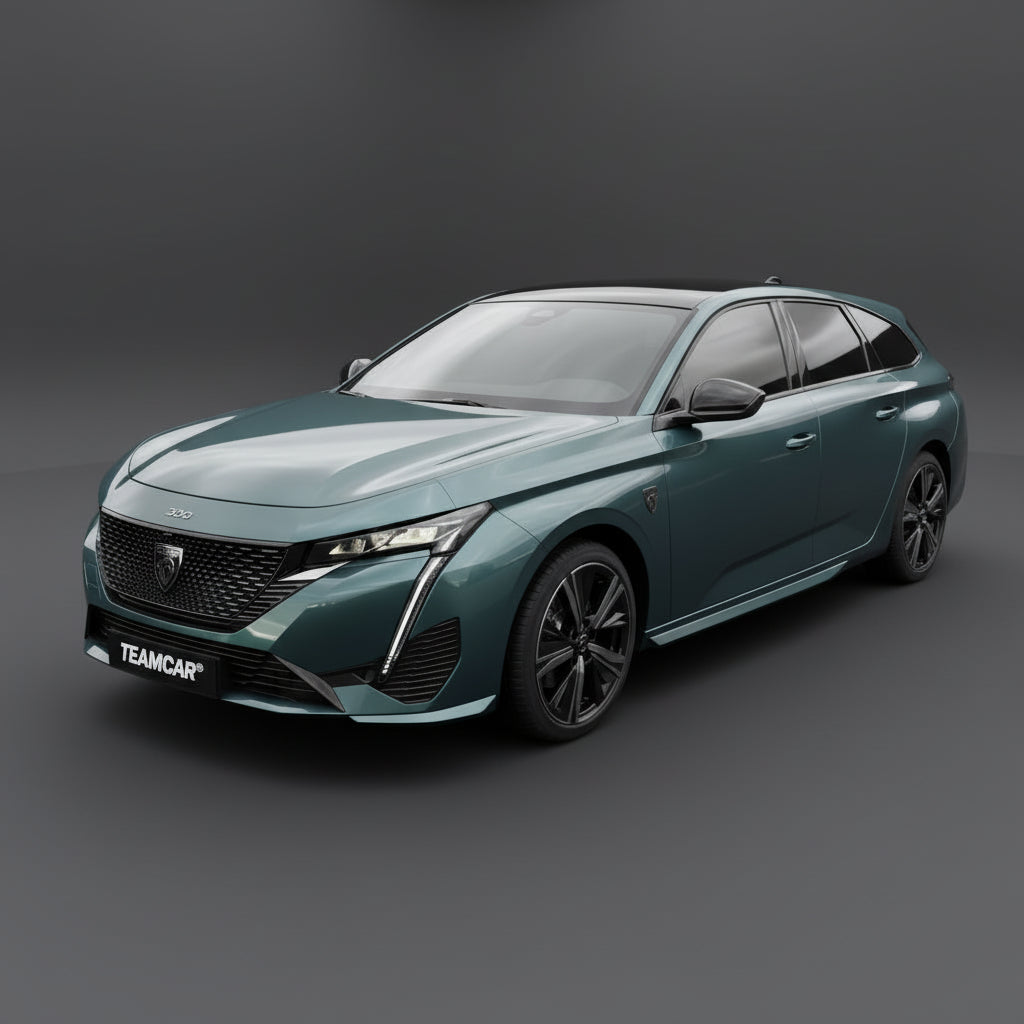 Blue car on a gray background