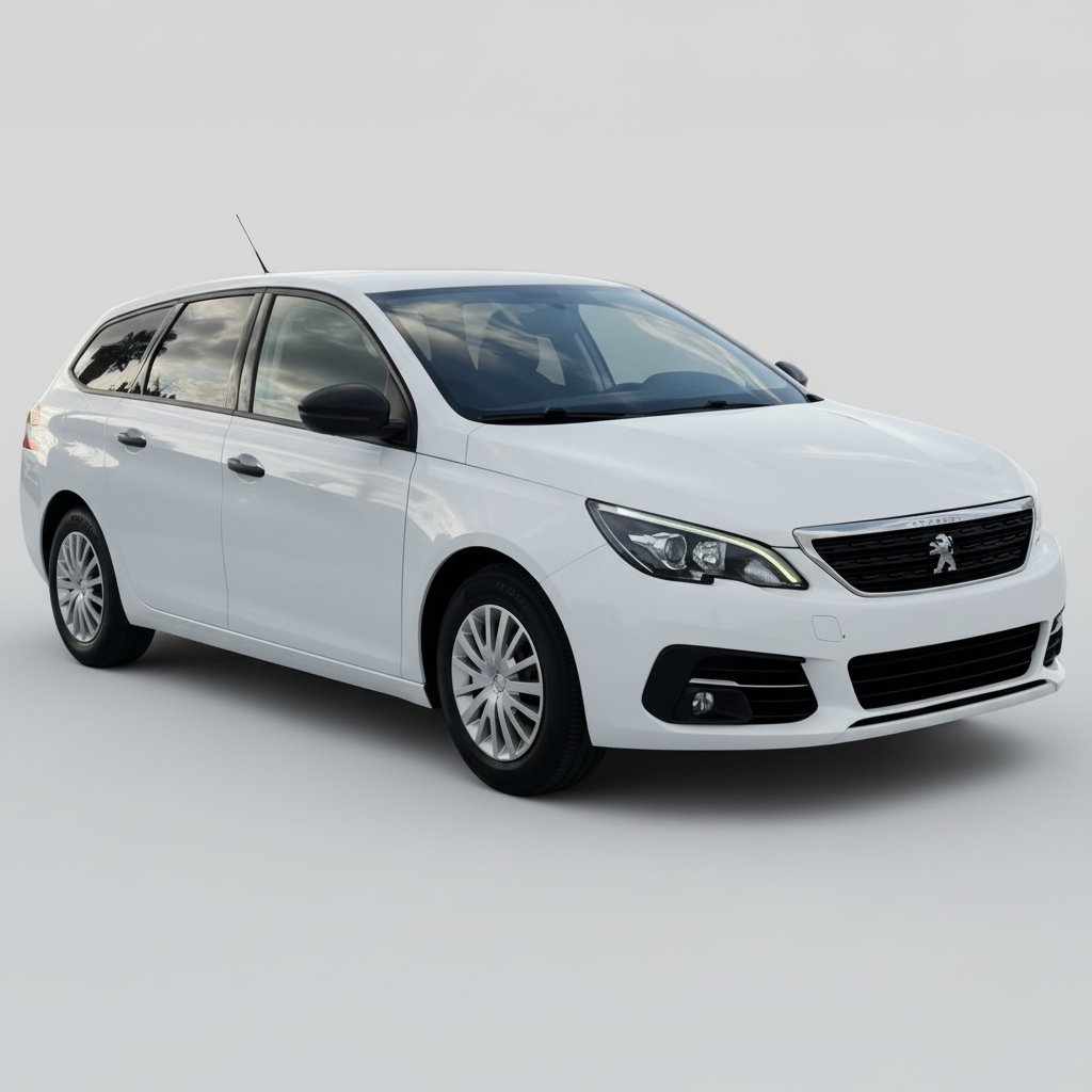 White Peugeot 308 II SW on a white background