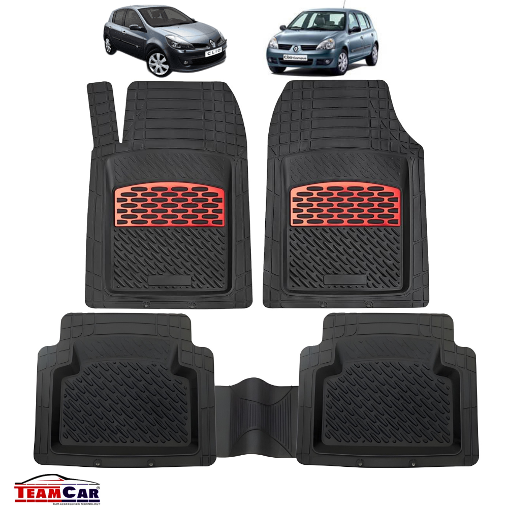 Covorase Renault Clio II Hatchback (1998-2012) black/red