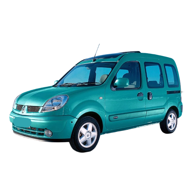 Turquoise van Renault Kangoo I 1997–2007 on a white background